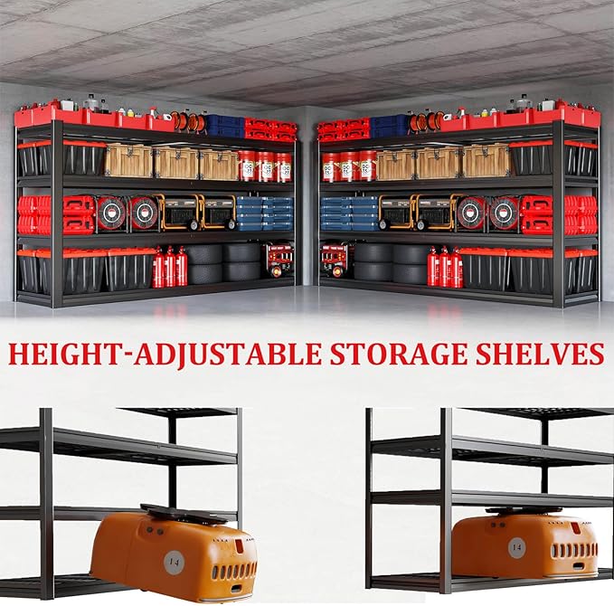 68" Wide Garage Shelving Unit, Heavy Duty Garage Storage Shelves, 3500 LBS - Image 5