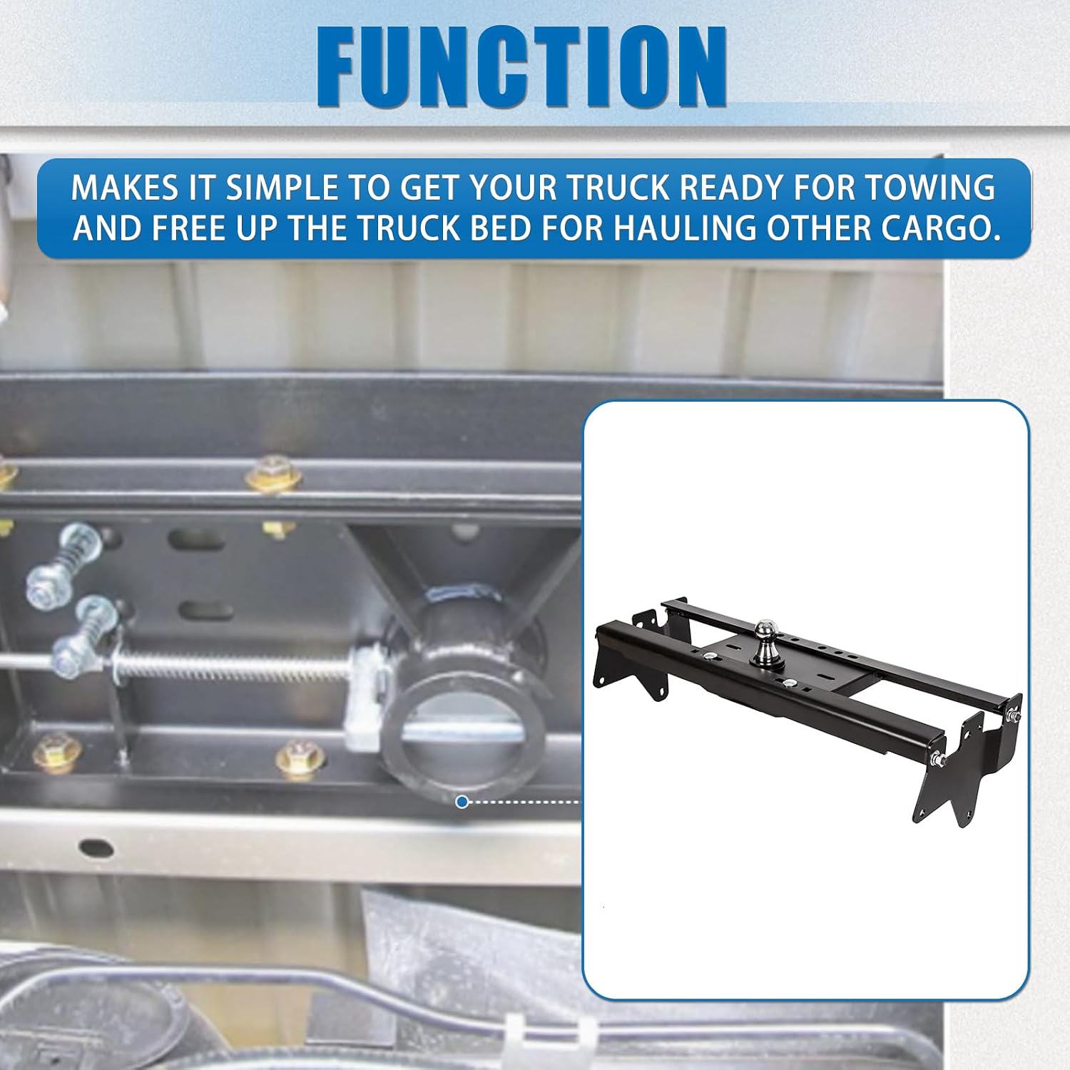 ECOTRIC Complete Underbed Gooseneck Trailer Hitch Compatible with 1999-2010 Silverado Sierra GMC 2500 HD 3500 HD -You Will Receive Multiple Packages