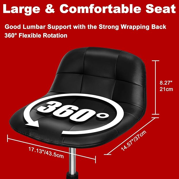 Rolling Stool with Wheels, Adjustable Shop Stool Mechanic Seat, Garage Shop - Image 3