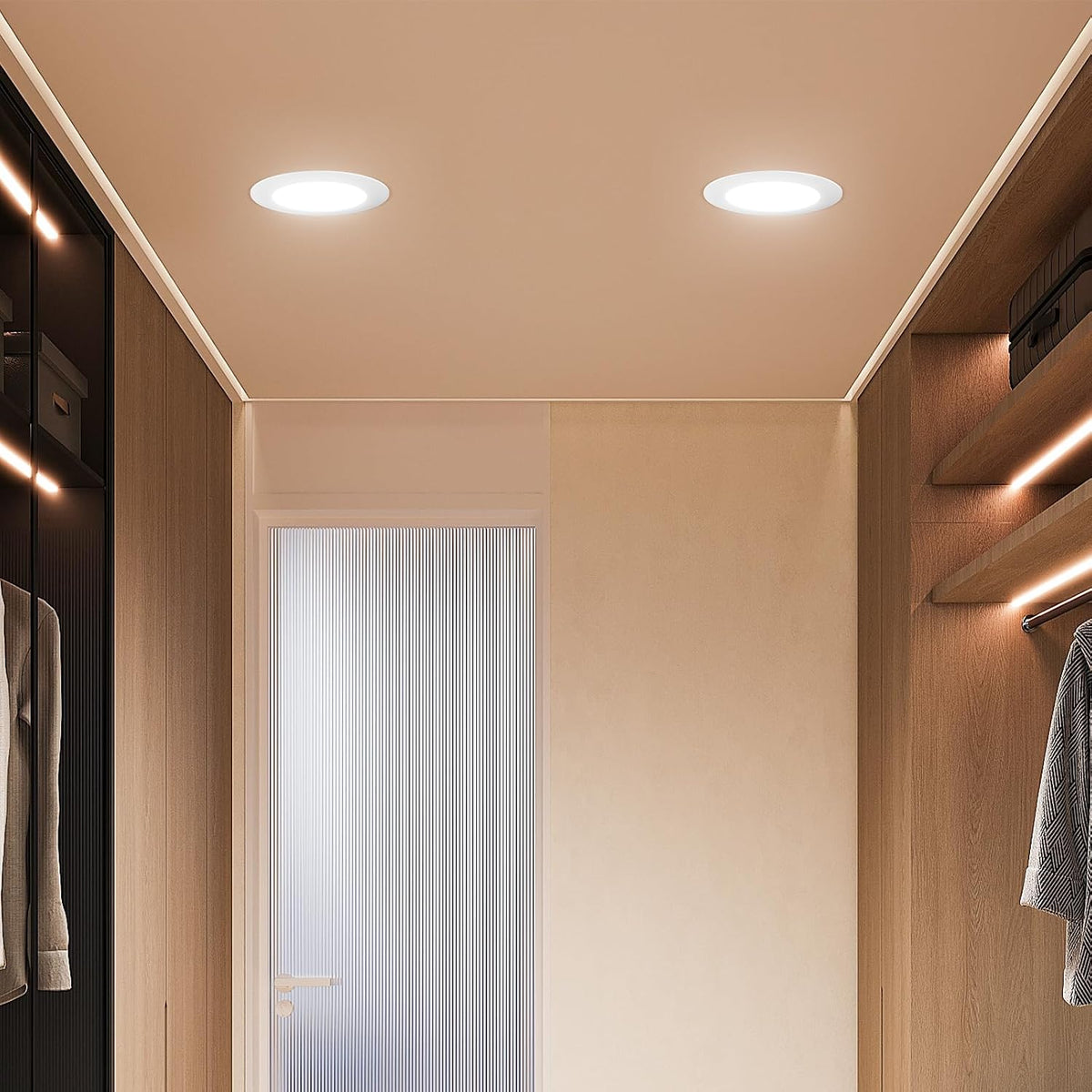 freelicht 4 pack 5/6 inch 5cct led recessed, front angle view