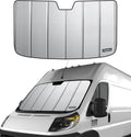 Pigenius Windshield Sun Shade for Ram ProMaster 1500 2500 3500 2014-2026, Premium Grey Leather Finish