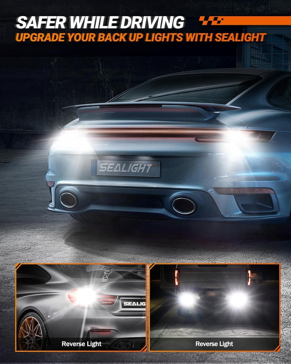 SEALIGHT 912 921 LED Bulbs, 921 LED Reverse Lights Bulbs Super Bright 6500K White 600% Brighter for 906 904 922 W16W T15 LED Backup light Canbus Error Free Plug and Play, Pack of 2