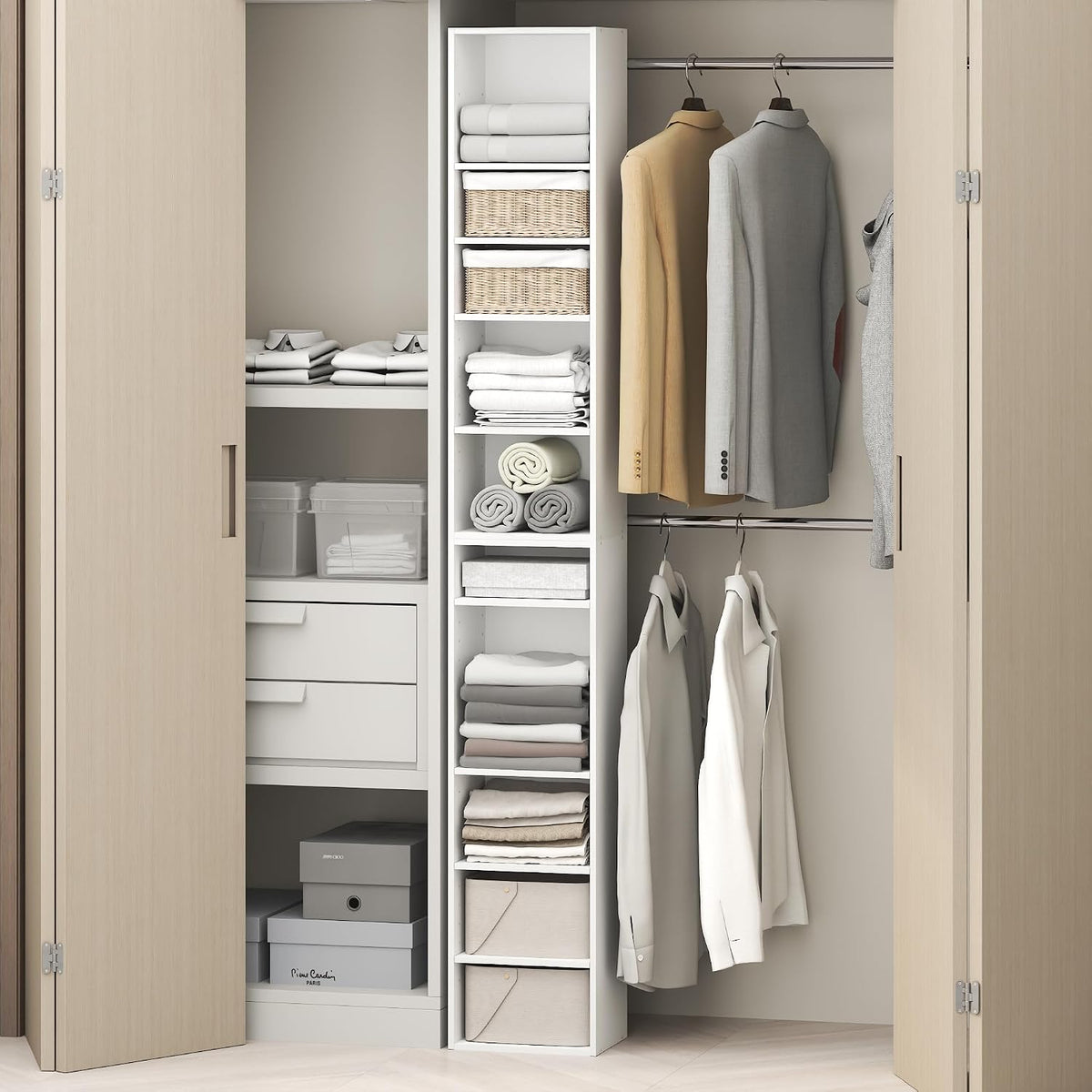 furinno pasir 10-tier closet organizers and storage, open, main product view