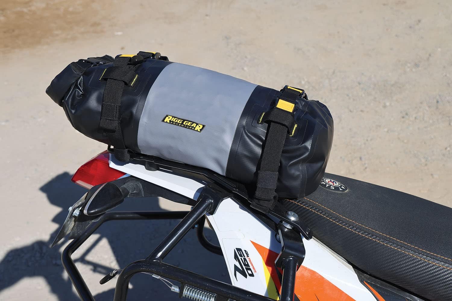 Nelson-Rigg Hurricane Waterproof Dry Roll Bag 10L, Roll Top, includes straps to attach to vehicle, air purge valve Black/Gray