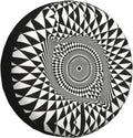 3D Optical Dizziness Grid-2 Print Universal Spare Tire Cover for RV, Jeep | Wheel Protector Fits Rv, Trailer, Jeep, Shield Tires From Sun, Dirt And Rain For Outdoor Storage