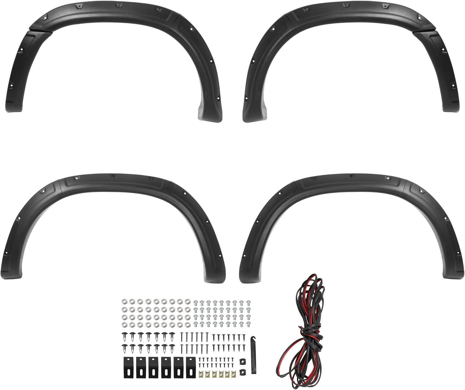 ALMULOO 4Pcs Fender Flares Compatible with 2000-2006 Toyota Tundra Wheel Arch Covers Plastic(PP) Textured Black