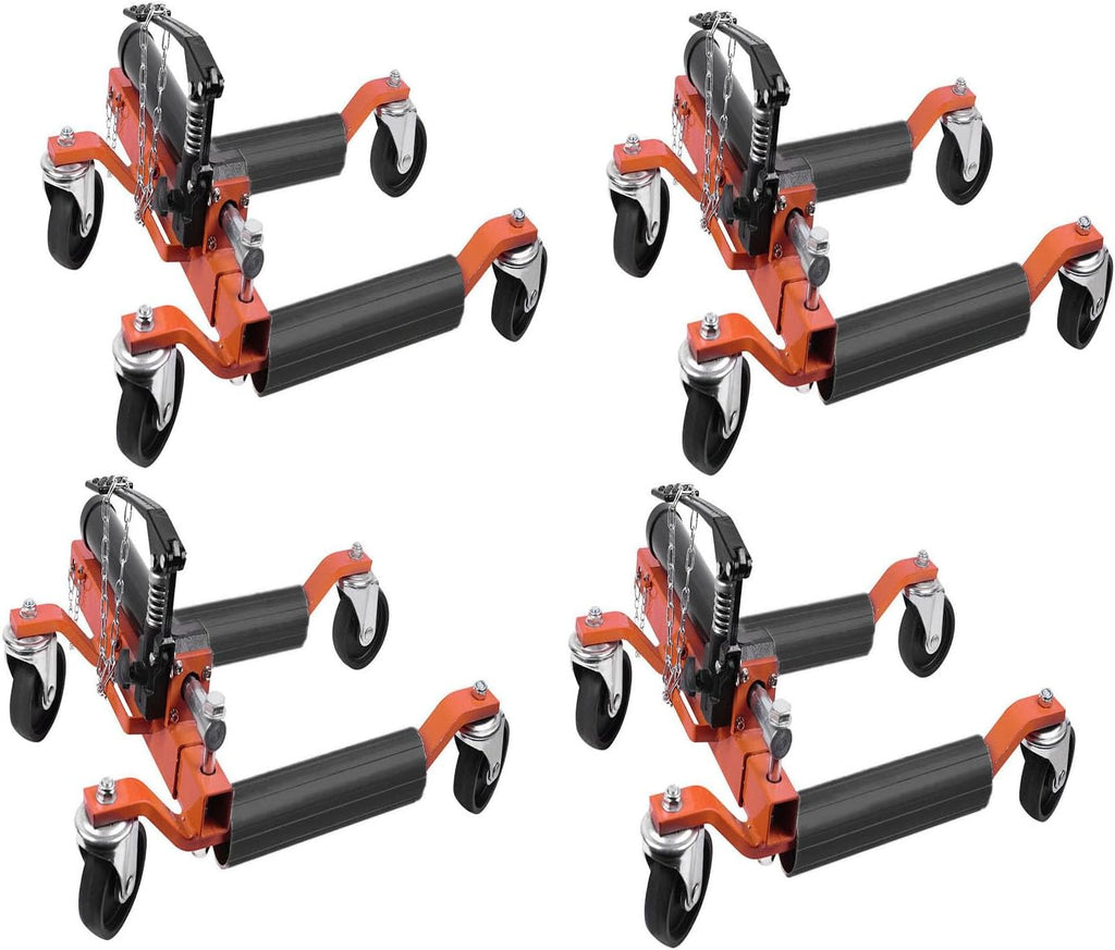 PeakPursuit Car Wheel Dolly Jack Set of 4, 1500 LBS Capacity Hydraulic Car Dolly, Heavy Duty Rollers with Foot Pedal for Car Truck RV Trailer