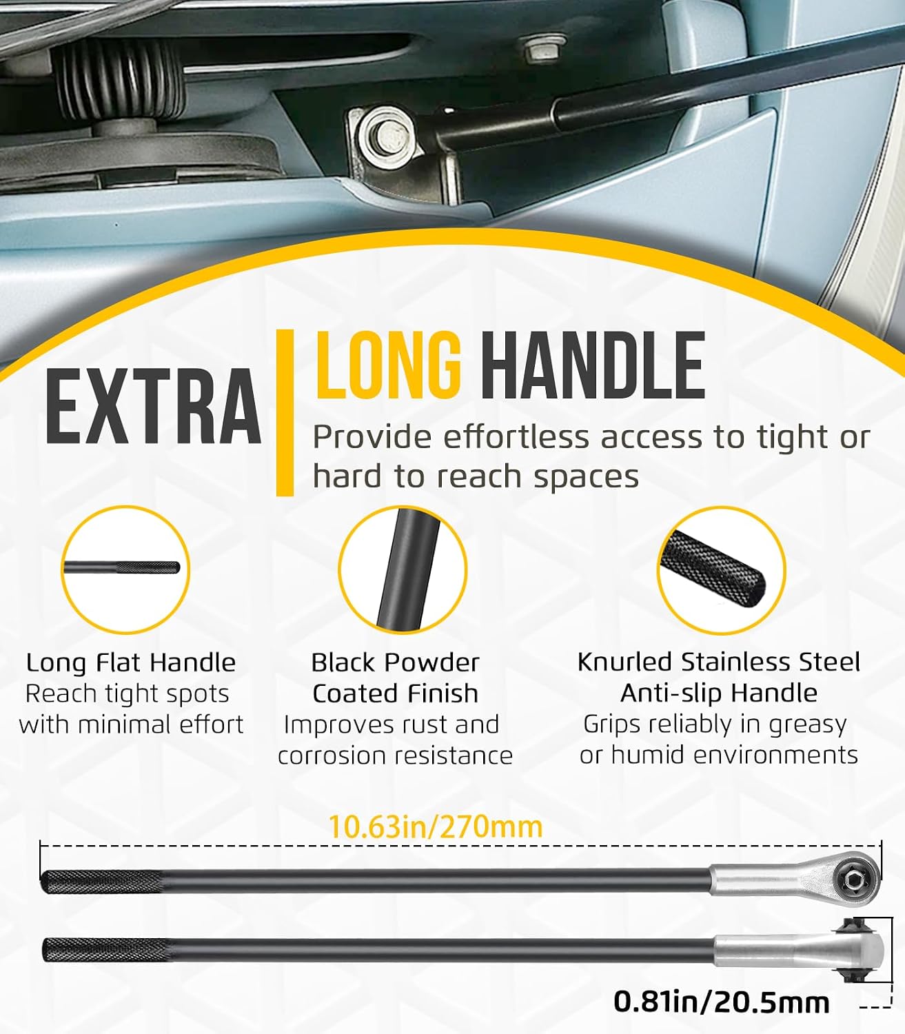 14540 Headlight Adjusting Ratchet Wrench for Ford, 4MM Hex Tool for Headlight Adjustment Screw