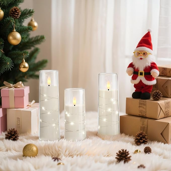 Raycare Flameless Candle with Remote Timer – 9 Flickering Acrylic Battery Ope...