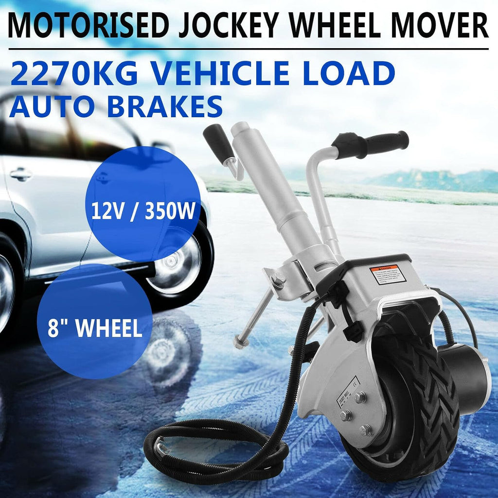 Trailer Mover, 350W Electric Trailer Jack with Max Load 5504.5 lbs (2270 kg), 12V Electric Jockey Wheel Mover with 5-7m/min Speed, Motorised Jockey Wheel for Caravan RV Camper