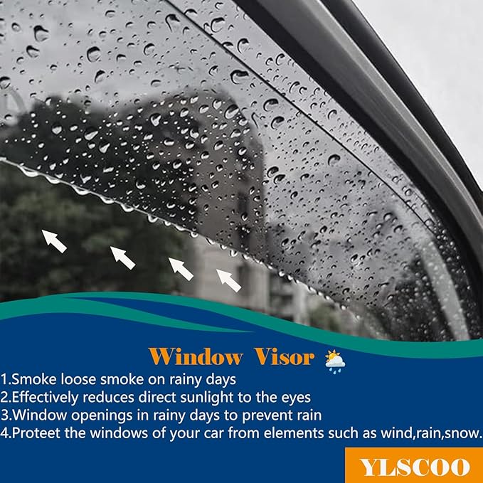 Window Visors Rain Guards fits 2018-2025 Wrangler JL Unlimited 4-Door, - Image 3