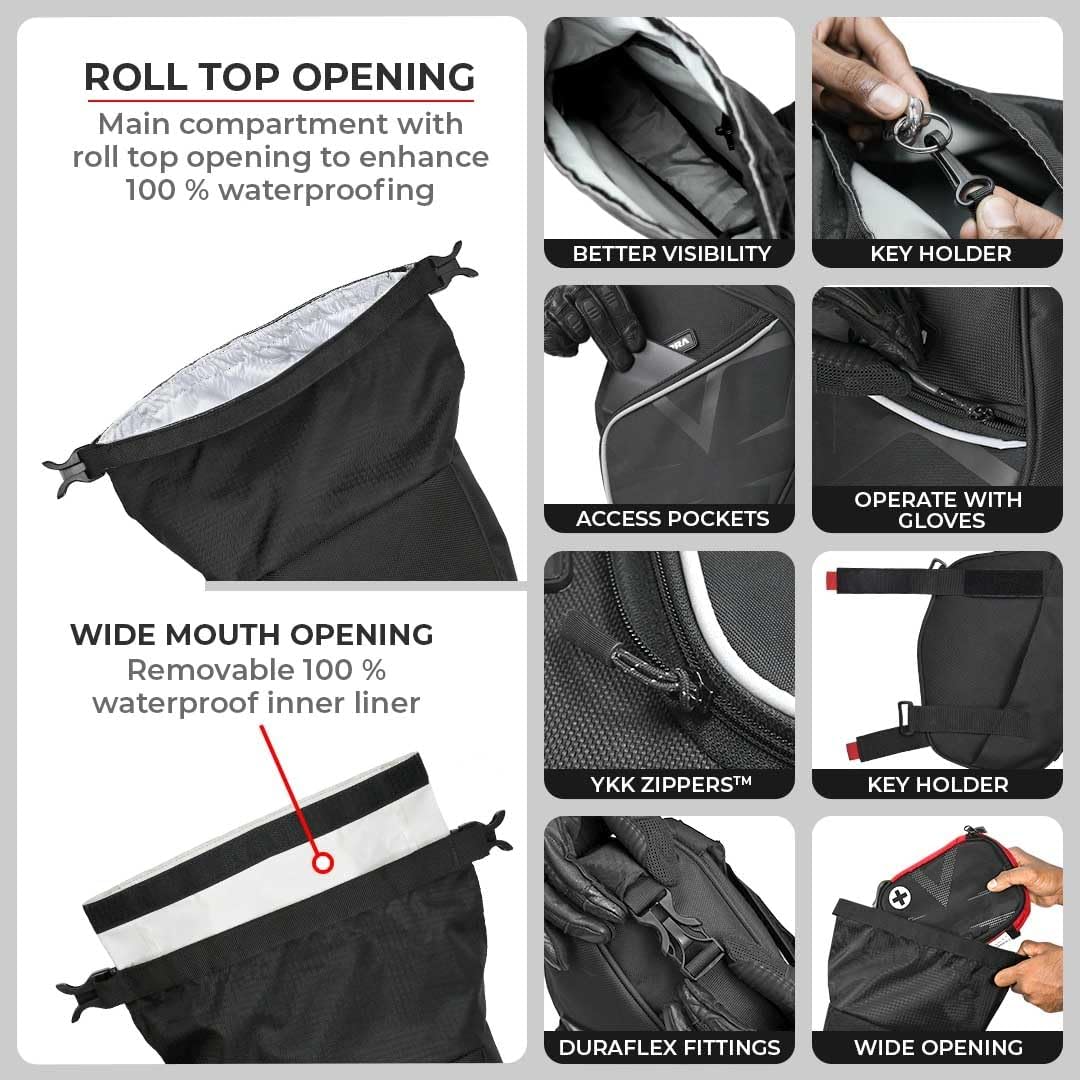 ViaTerra 100% WaterProof Front Frame motorcycle bags (set of 2) I Royal Enfield Himalayan 450 Accessories I Suitable for Touring & trail rides