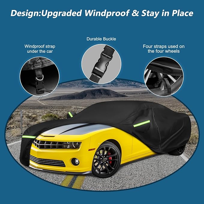 for Camaro Full Car Cover 2010-2025 All Weather, Outdoor Car Covers - Image 3