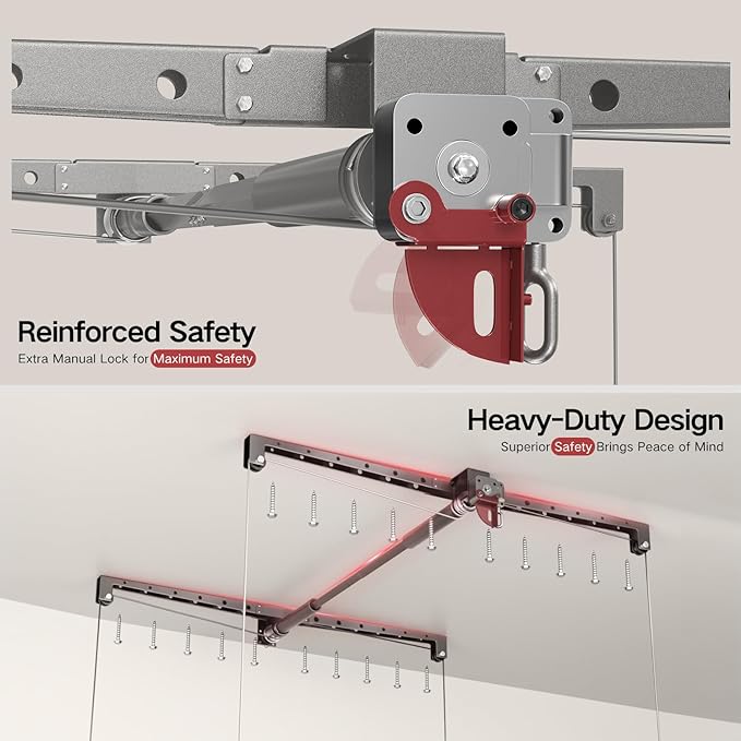 Overhead Garage Storage Rack, Adjustable Heavy-duty 4x4 Ft Ceiling Storage Racks - Image 5