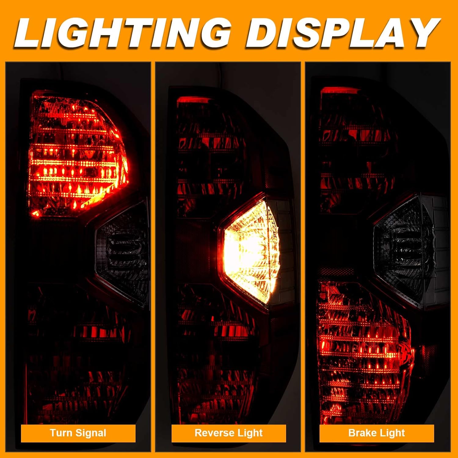 Tail Light Compatible With Toyota Tundra 2014-2021 Pickup Right Passenger Side Taillight Rear Brake Lamp Assembly without Bulb Replace# 81550-0C100