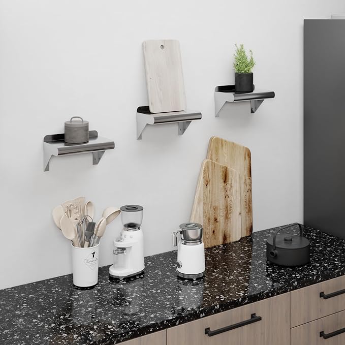 AmGood 6 in. x 10 in. Stainless Steel Wall Mount Shelf. Commercial/Home. Kitchen - Image 2
