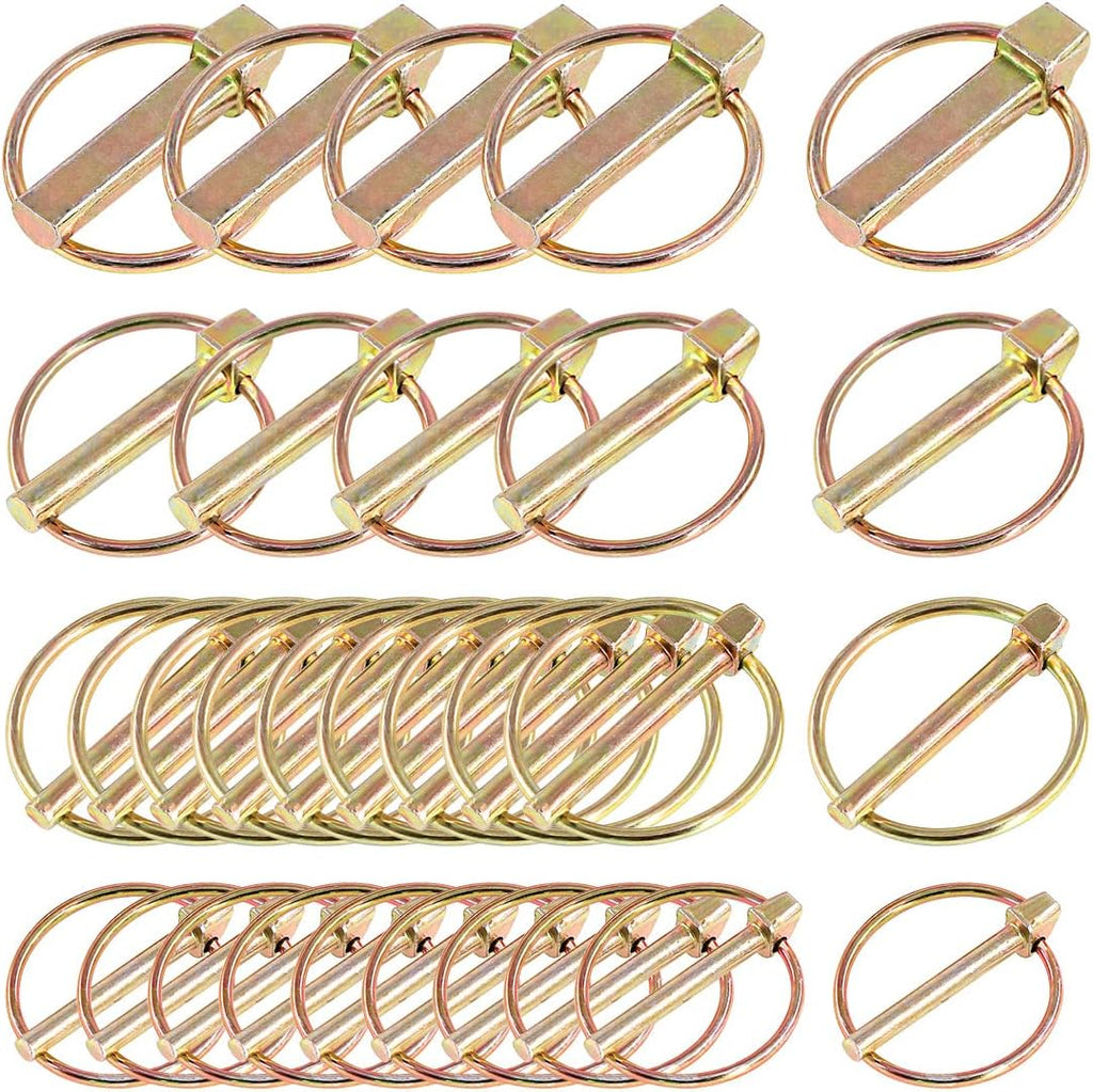 Glarks 30Pcs Heavy Duty Lynch Pin Assortment Kit for Farm Tractors Trailers Trucks Mowers