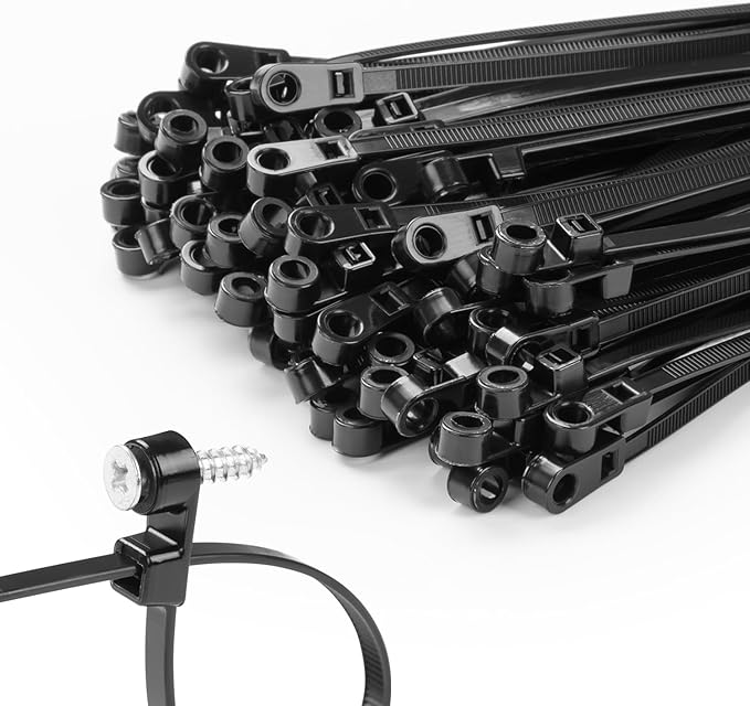 200 PCS 12 inch Black Zip Ties by MasiStranth