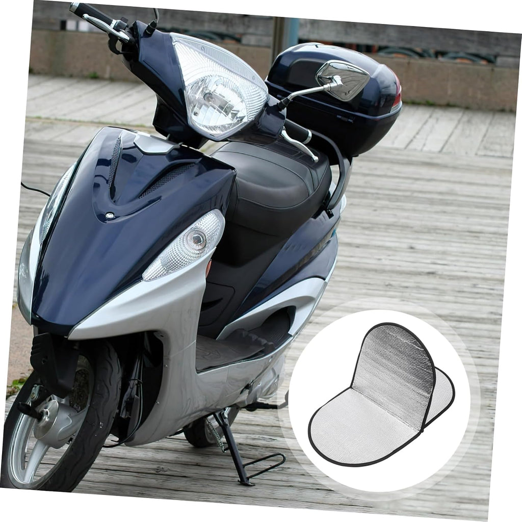 Motorcycle Seat Cover with Sun Protection Heat Insulation Film Reflective Aluminum Foil Heat Shield for Motorbikes and Electric Bikes Easy to Install Seat Cushion Cover