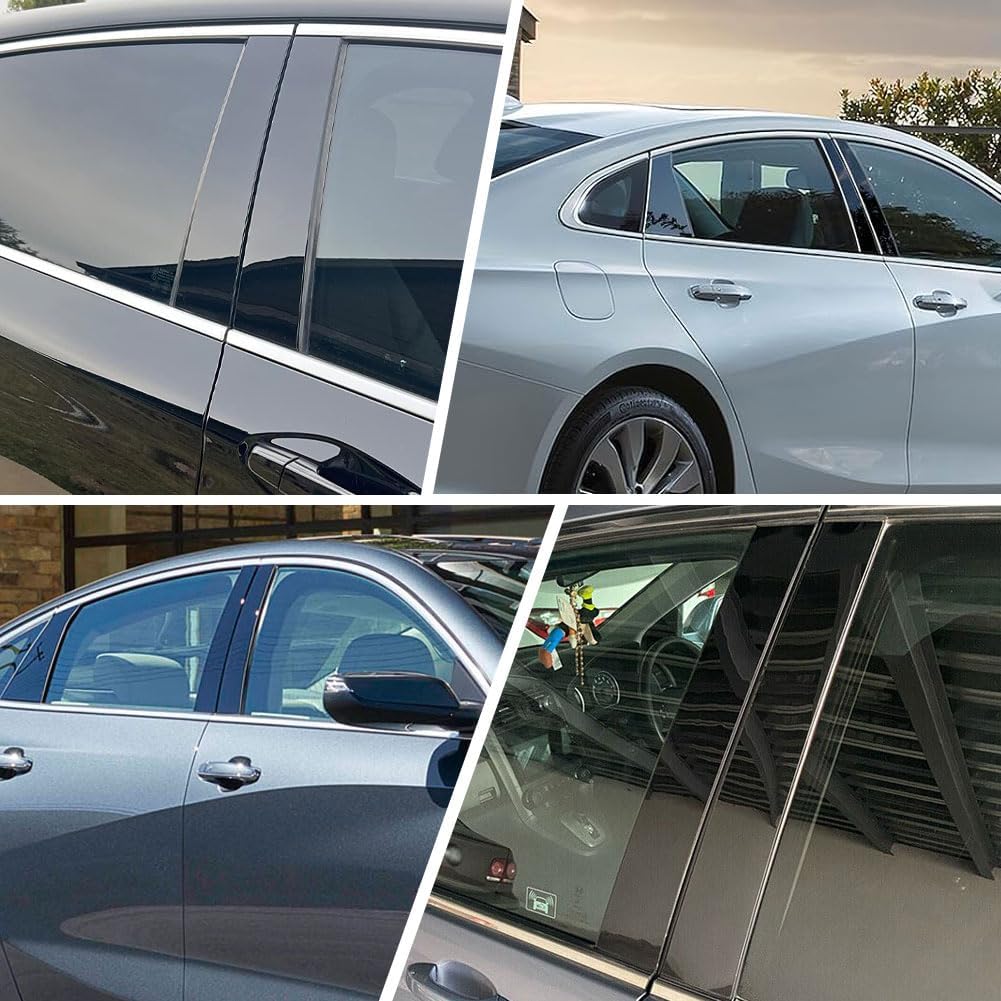 Three T Car Auto Side Door Window Pillar Posts Cover Trim for Chevrolet Malibu 2016 2017 2018 2019 2020 2021 2022 2023