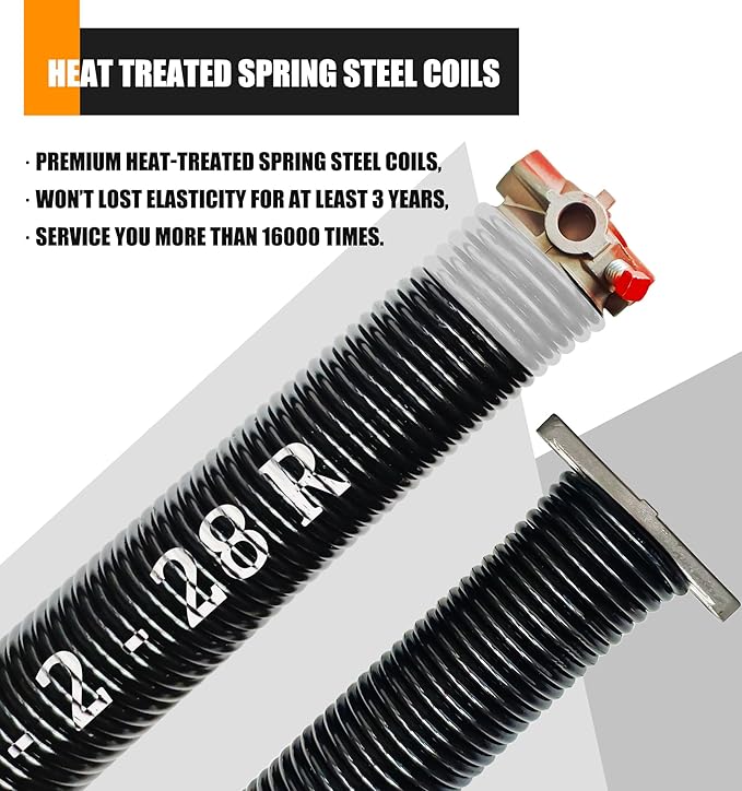 Garage Door Torsion Spring Set, Pair of 2" Electrophoresis Coated Garage Door - Image 2