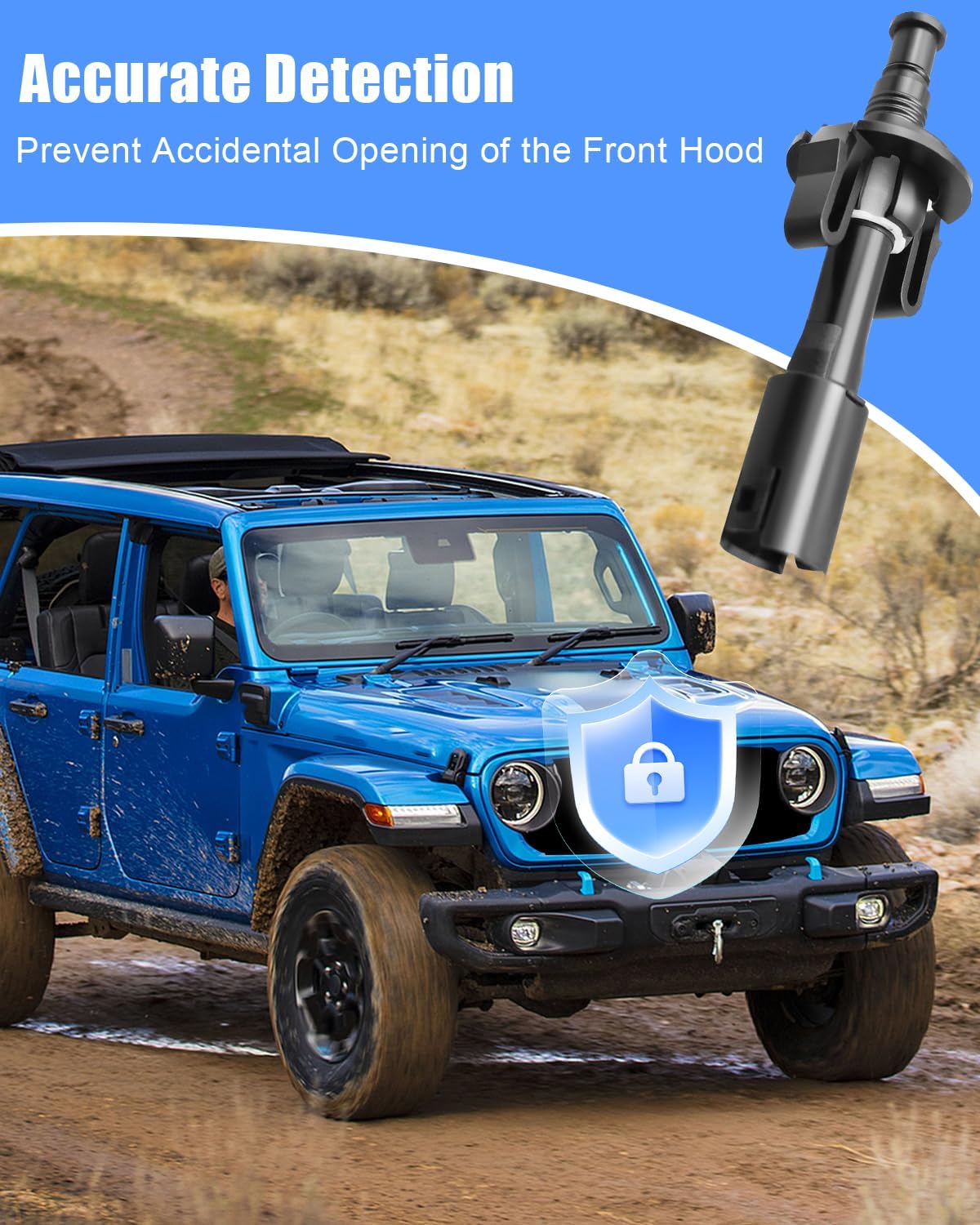 Under Hood Switch Fit for Jeep Wrangler 2018-2023 Gladiator 2020-2023 Replace 68342252AB 68342252AA