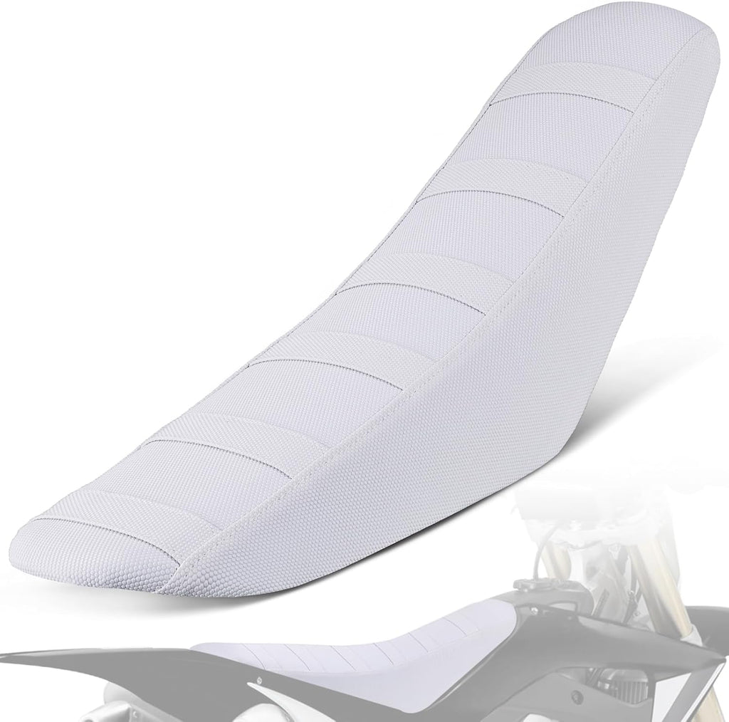 Universal DirtBike Motorcycle Seat Cover Particle Surface White - for Most Dirt Pit Bike Motocross Off Road Enduro|Soft|Non-Slip|Weather-Resistant|Durable Design|Precise Fit