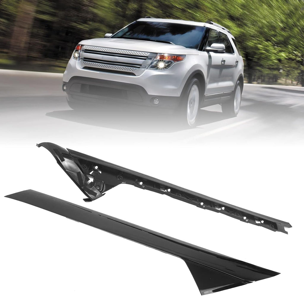 Windshield A-Pillar Molding Trim Kit Right Passenger Side Compatible with 2011-2019 Ford Explorer Replaces: 926-451, BB5Z-7803136-AA, BB5Z7803136AB, BB5Z7803136BA