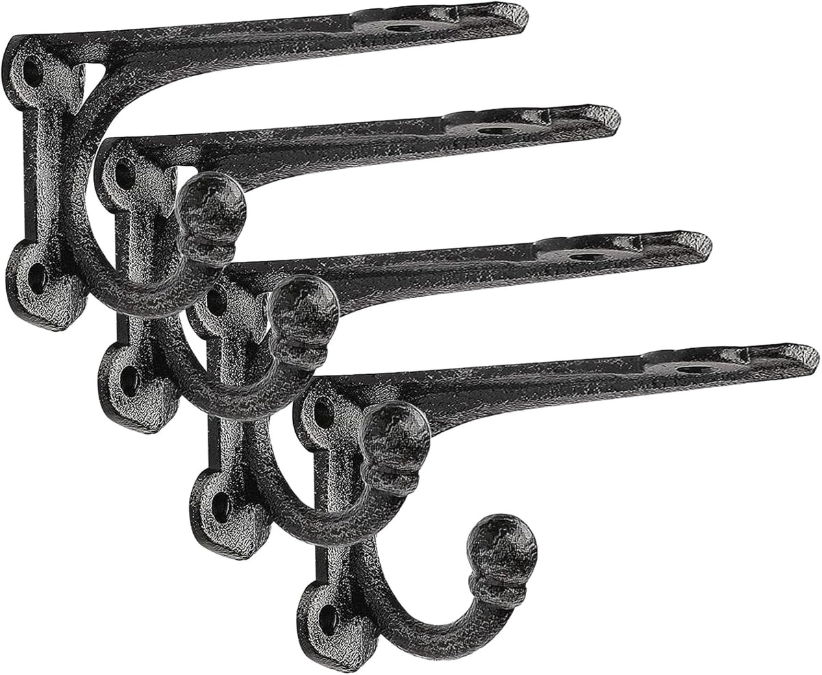 cast iron shelf brackets 4 inch, 4 pack, main product view