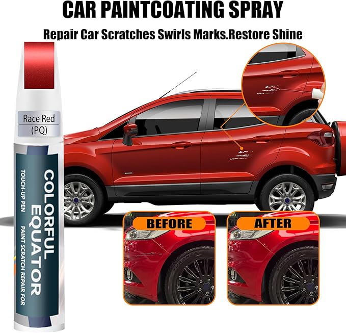PQ Race Red Touch Up Paint for Ford, Car Paint Pen Scratch Repair Two-In-One - Image 2