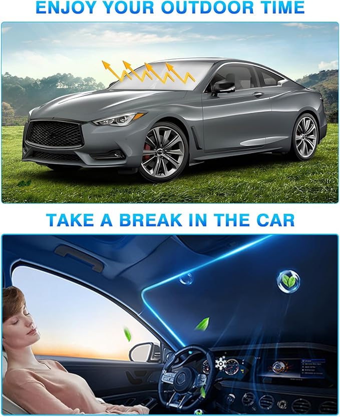 KUST Windshield Sun Shade for Infiniti Q60 Coupe 2017-2022 Window Sunshade Sun - Image 5