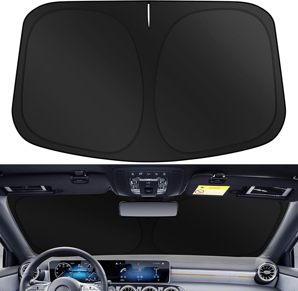 XHRING Windshield Sun Shade Sunshade Compatible with Mercedes Benz C Class C300 W205 C250 C400 2026 2025 2024 2015-2023 GLA GLA 250 GLA250 2021-2025 2026 Accessories, Car Front Window Sun Shield Cover