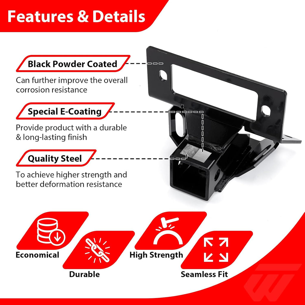 WeiSen 2" Front Lower Receiver Hitch Compatible with Can Am Defender HD5/HD7/HD8/HD9/HD10 MAX/PRO/6X6 2016-2026