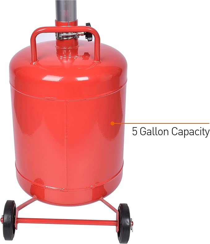 PONO 5 Gallon Oil Drain Portable Steel Oil Drain, Waste Oil Drain Tank - Image 4