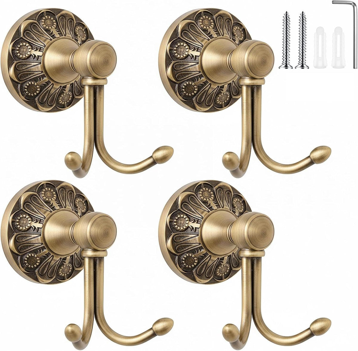 yaocom 4 pack antique towel hooks wall mounted, main product view
