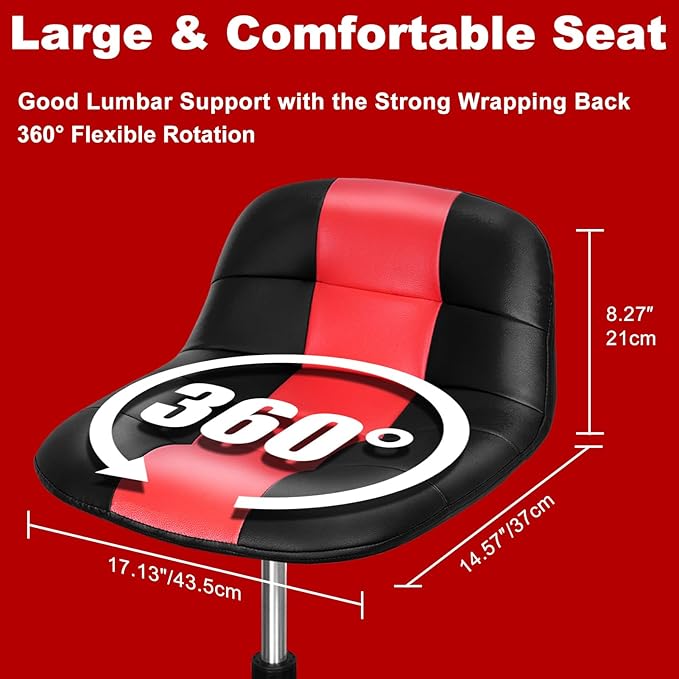 Rolling Shop Stool with Wheels, Adjustable Garage Mechanic Stool Seat Shop - Image 3