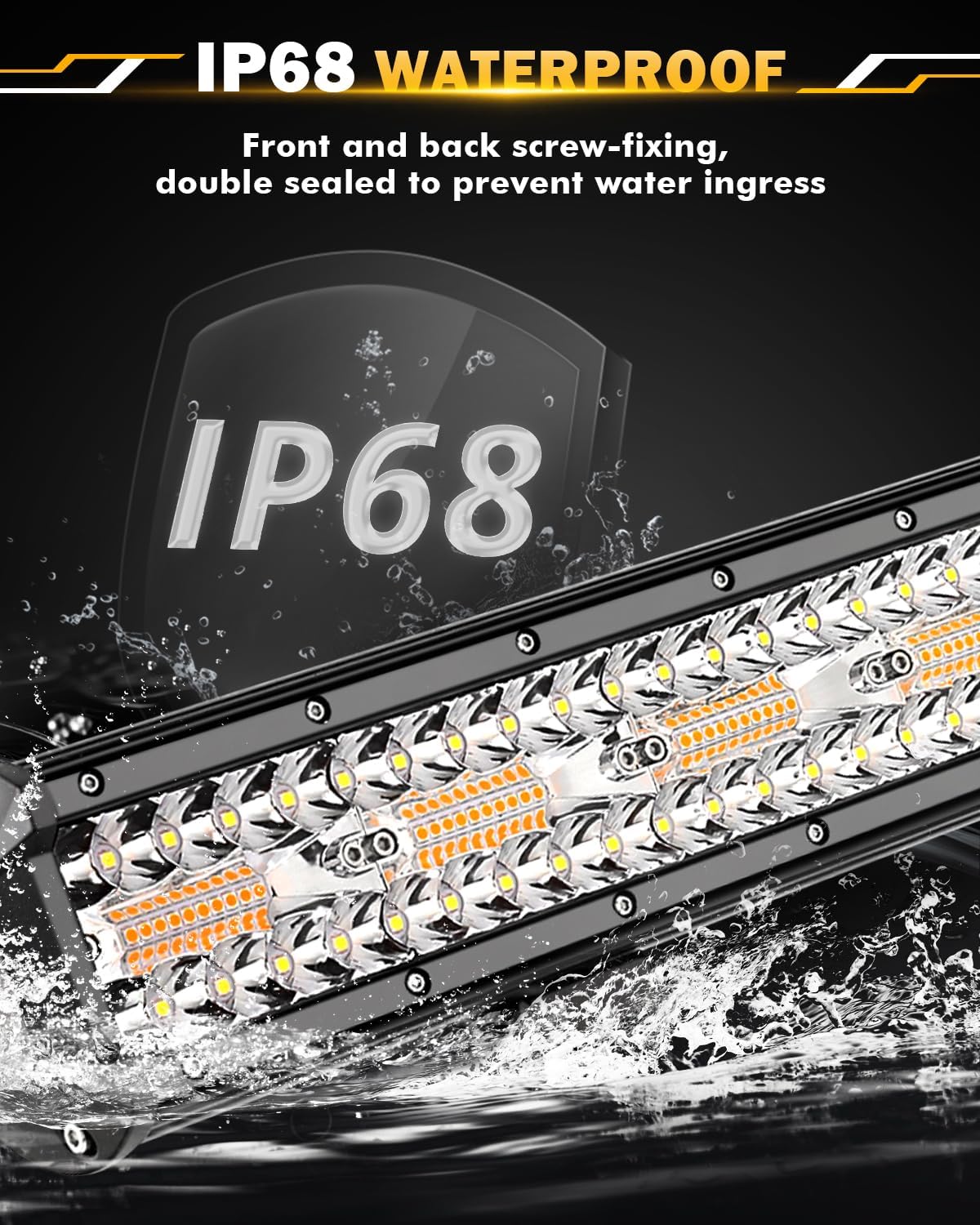 auxbeam led light bar 20 inch 420w 6 showing dimensions