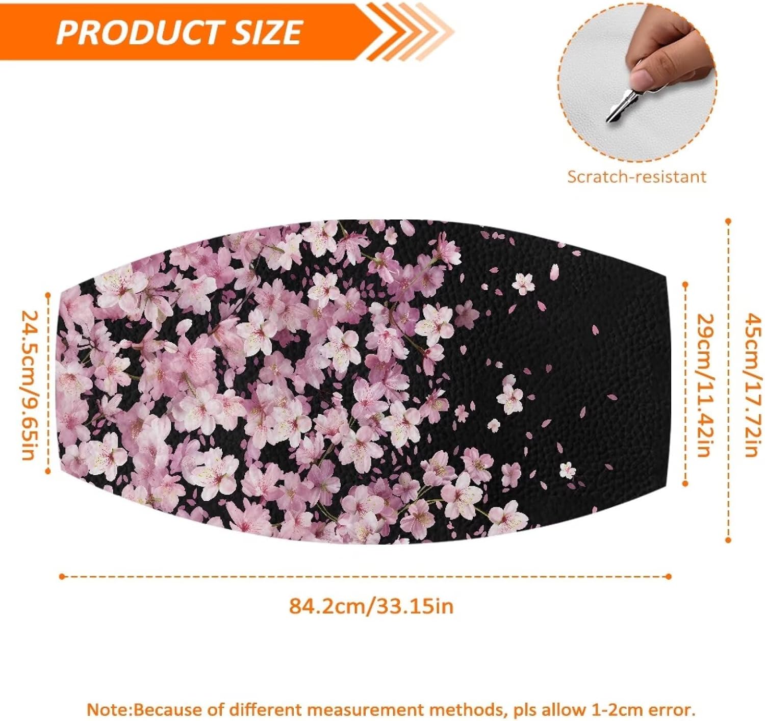 Dirt Bike Seat Cover PU Seat Cover Scratch-Resistant for E Dirt Pit Bike Ebike Motocross Motorcycle Enduro KX KLX 65 80 85 100 110 250 450, Pink Cherry Blossoms