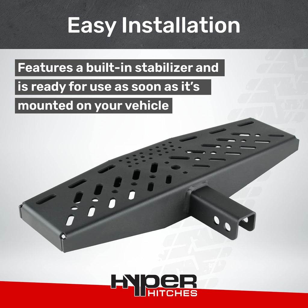 24" Hitch Step Model # HS-24 | Hitch Step | Truck Hitch Step 100% Made in The USA | Rear Bumper Guard Protector | with Built in Stabilizer (2" Receiver)