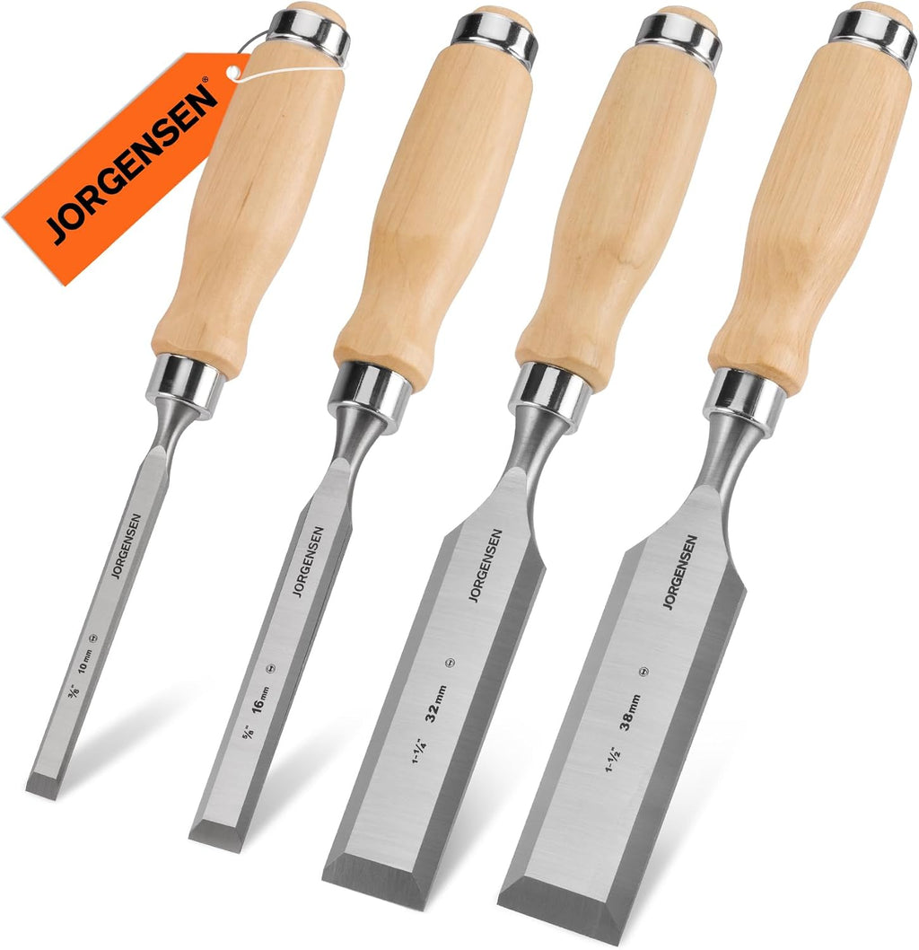 jorgensen 4-piece expansion wood chisel set, 3/8", 5/8", main product view