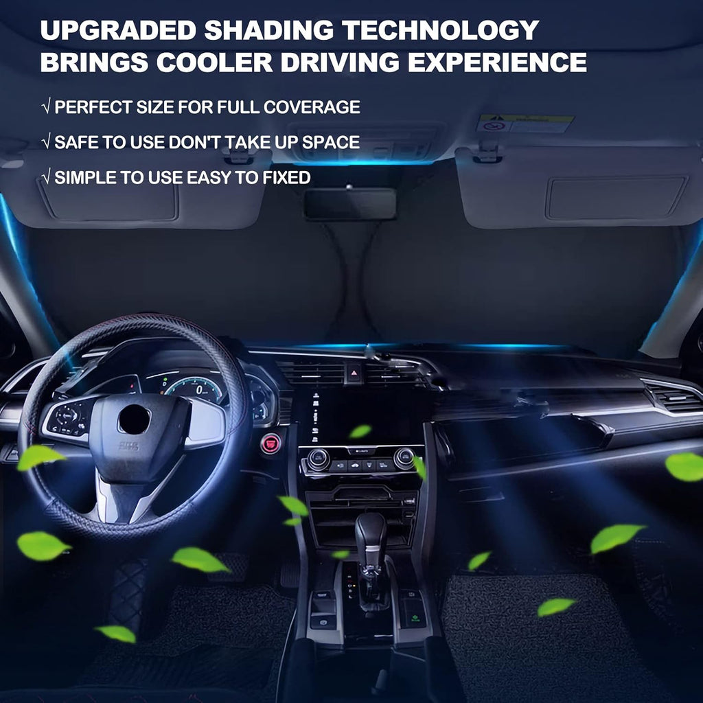 Car Window Sun Shade Front Windshield Custom Fit Compatible with Jeep Grand Cherokee & L SUV 2026 2025 2024 2023-2014, Laredo Limited Trailhawk Overland Altitude Summit Sunshade Cover Window Sun Visor
