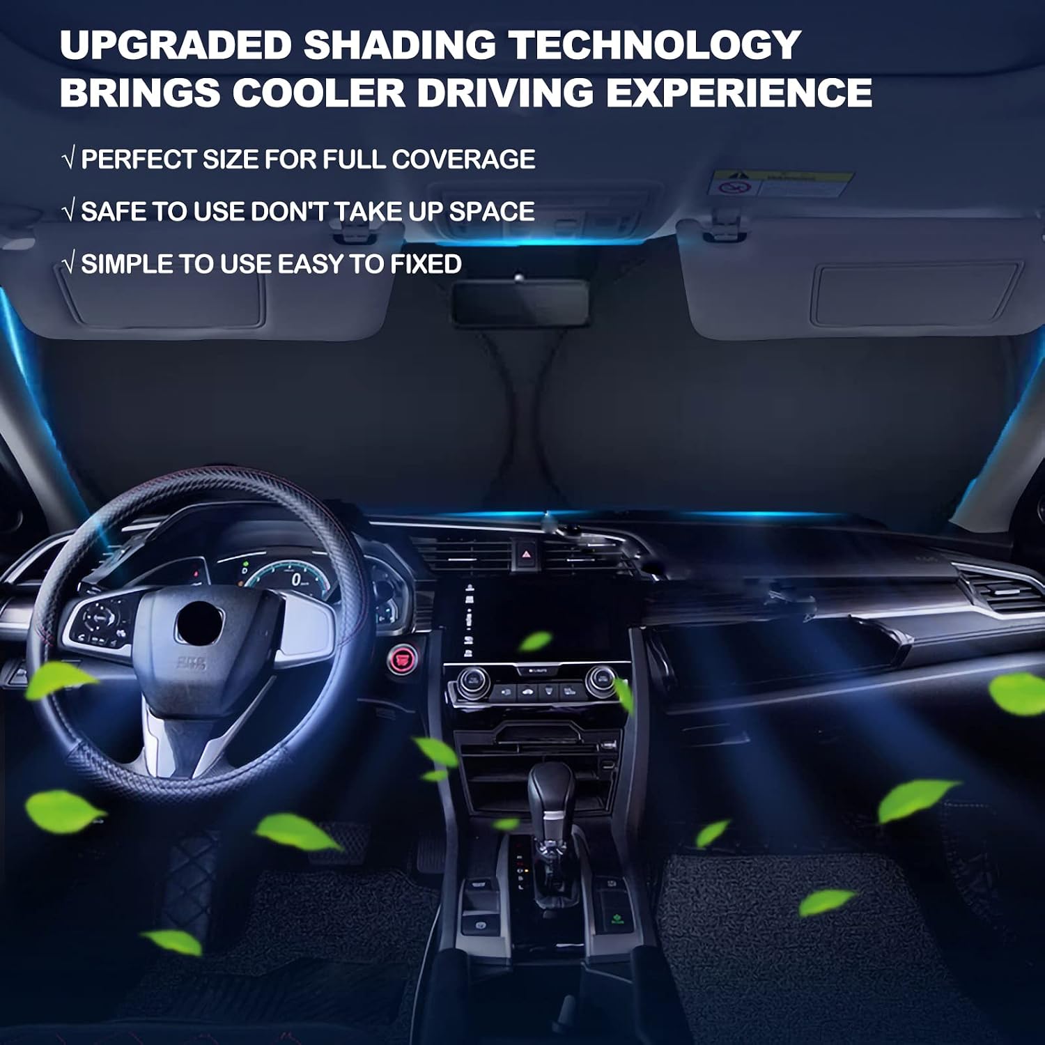 Car Window Sun Shade Front Windshield Custom Fit Compatible with Jeep Grand Cherokee & L SUV 2026 2025 2024 2023-2014, Laredo Limited Trailhawk Overland Altitude Summit Sunshade Cover Window Sun Visor