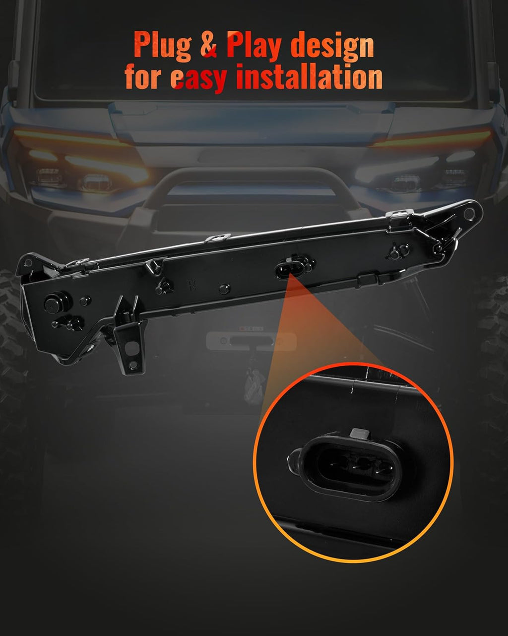LED Daytime Running Lights for Can-Am Defender HD11 2026 Accessories, Front Auxiliary Lights Accent Fang Lights with DRL Turn Signal(2PCS, Replace #710009121, 710009122)