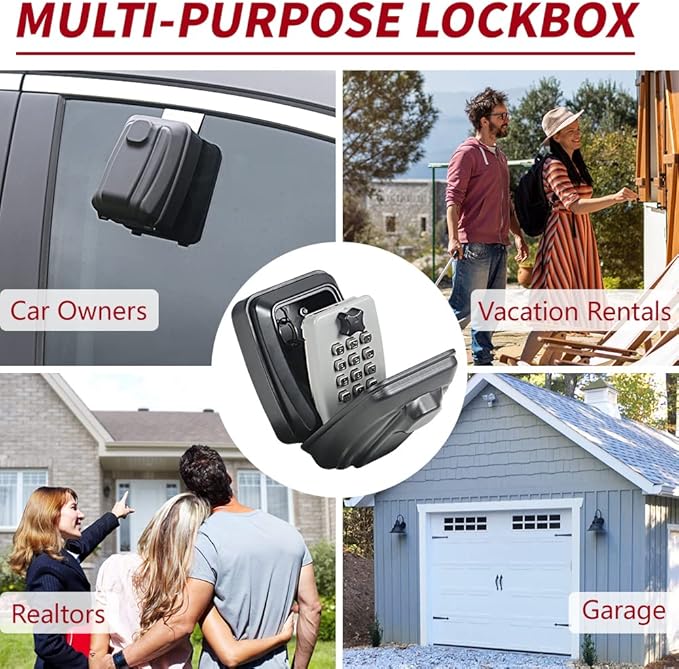 Car Window Punch Button Lock Box, Sturdy Waterproof Large Capacity Lock Box - Image 6