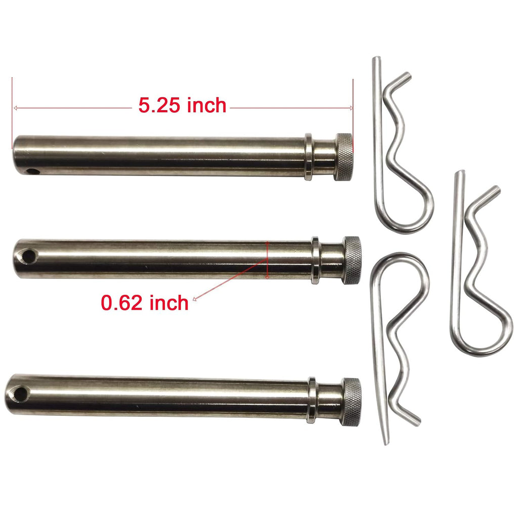 TS35010 Hitches Tow and Stow Stainless Steel Receiver Replacement for 2" & 2.5" Hitch Pins Keeper Clips (Silver)