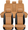 Elantrip Car Seat Cover Full Set Leather Car Seat Protector Universal fit