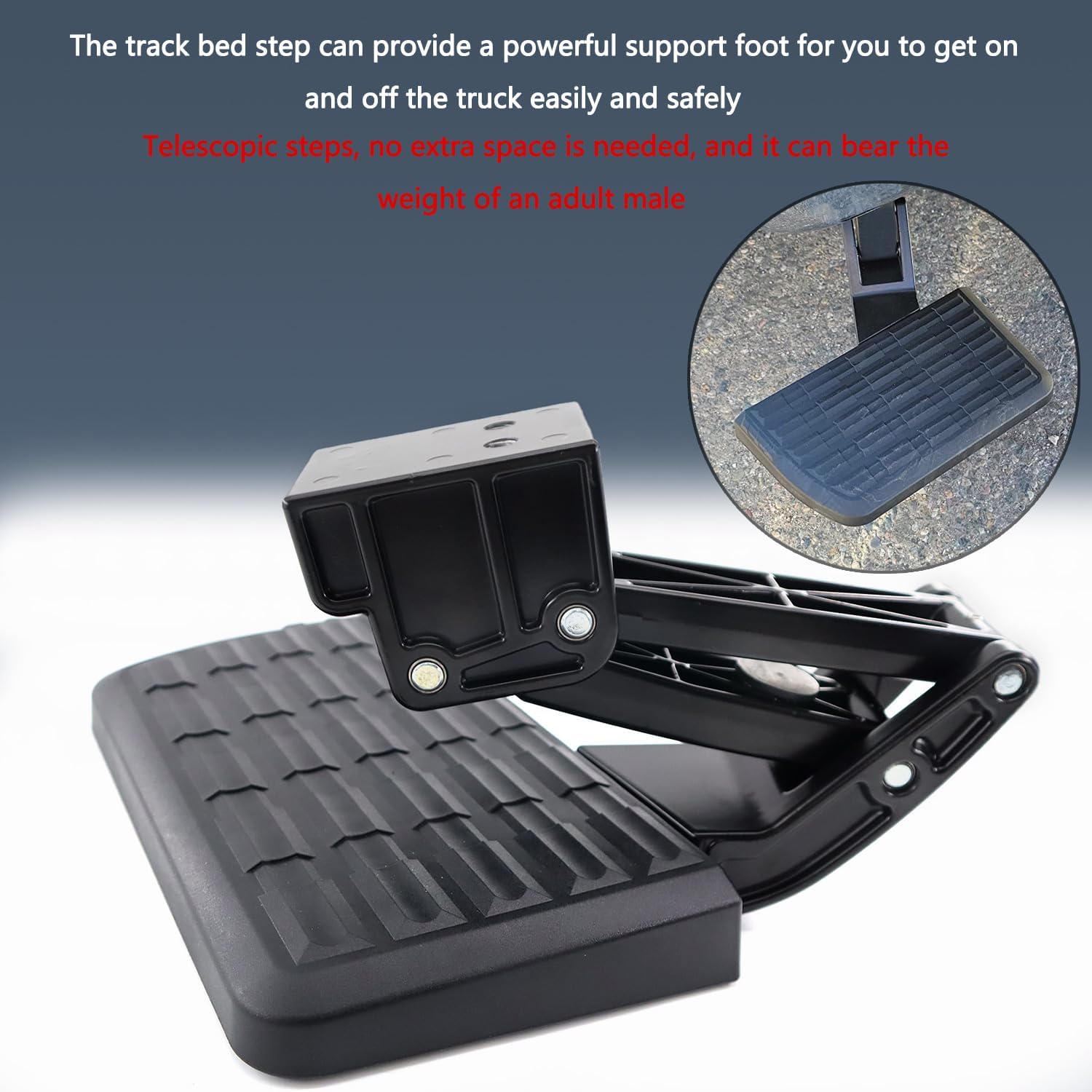 75302-01A Rear Bed Step Retractable Bumper Step for Ford F150 2006-2014, Folding Truck Tailgate Step
