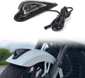 Front Fender Tip LED Headdress Light Aluminum Motorcycle Accent Running Lamp Compatible with Indian Challenger Roadmaster Pursuit Chieftain Limited Dark Horse 2020-2025(Black)