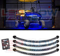 LEDGlow 4pc Blue LED Golf Cart Underbody Underglow Accent Neon Light Kit for EZGO Yamaha Club Car - Water Resistant Flexible Tubes - Includes Control Box & Wireless Remote