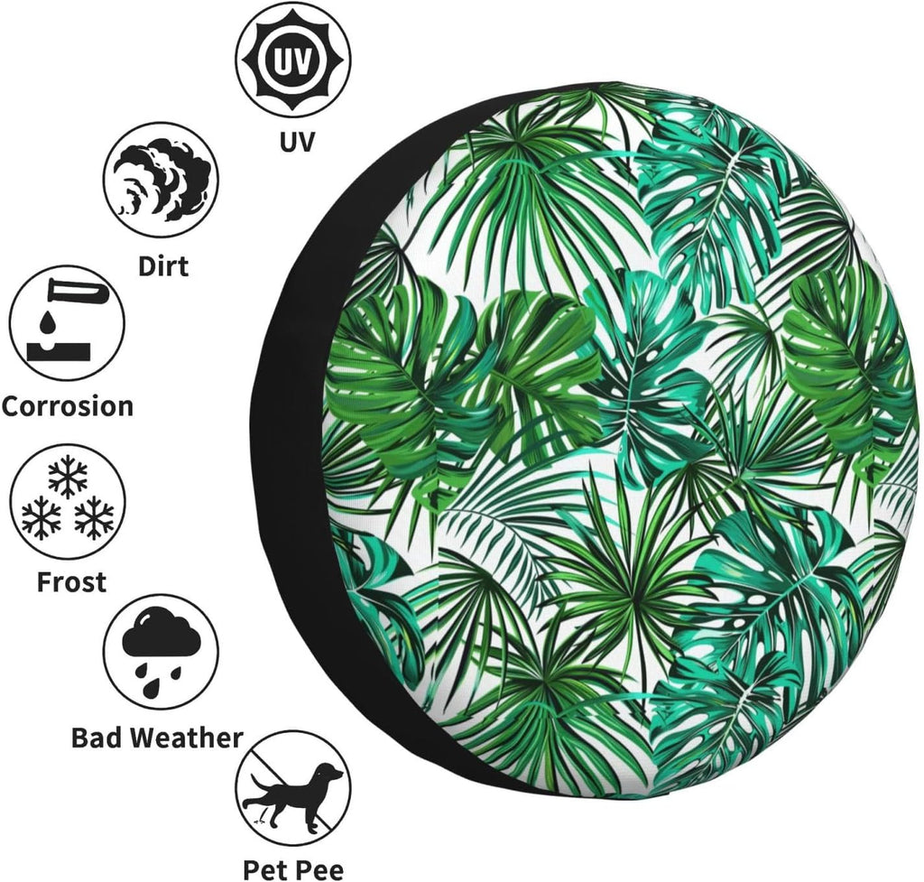 Watercolor Rocket Launching Spare Tire Cover 14 inch, Universal Waterproof Dust-Proof Sun Protection Cover with Adjustable Nylon Rope Easy Installation for Jeep Trailer SUV Truck RV